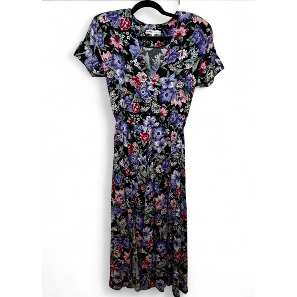 RE/DONE The Attico Womens Floral Midi Dress Black Sleeve Sz Small NO BELT